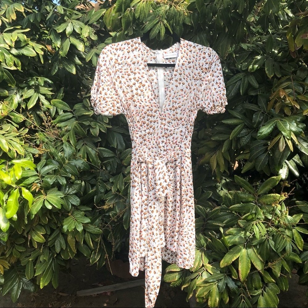 Faithfull the brand ivory floral button down mini